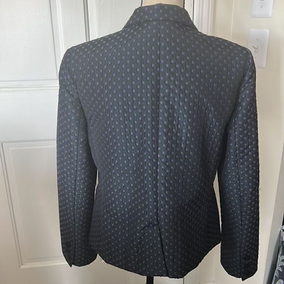 ARMANI COLLEZIONI TEXTURED BLACK BLAZER W/PURPLE EMBROIDERY - Picture 5 of 9